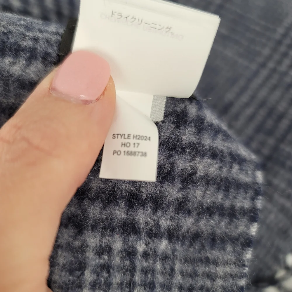 J. Crew 100% Cashmere Blue Double Sided Scarf with Fringe
